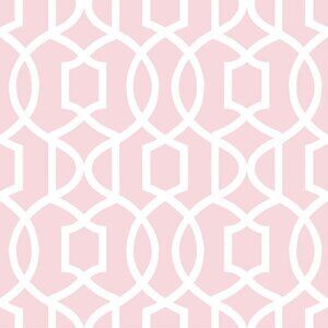 NIB Wall Pops Grand Trellis Peel & Stick Wallpaper | Blush Pink | 3.4ft x 8ft